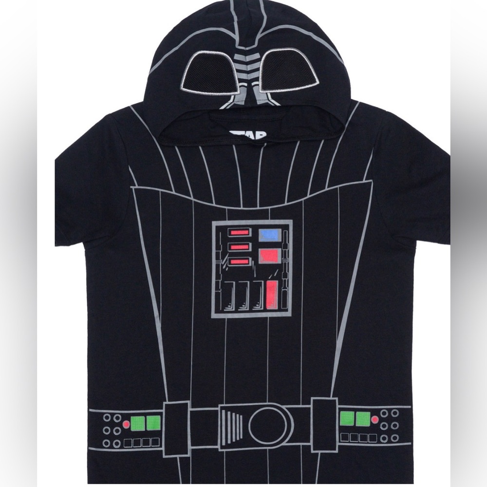 BNWT - Darth Vader (Little boys) Hooded T-Shirt & Shorts, 2PC Set, Black, Size 5 - Picture 6 of 9